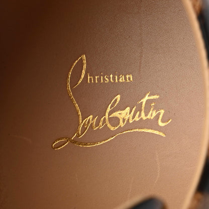 Christian Louboutin Patent Degrade Leopard Print Mens Louis Junior Spikes Flat Sneakers 41 Latte 7 of 8