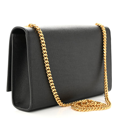 Saint Laurent Grain De Poudre Medium Classic Monogram Kate Satchel Black 3 of 10