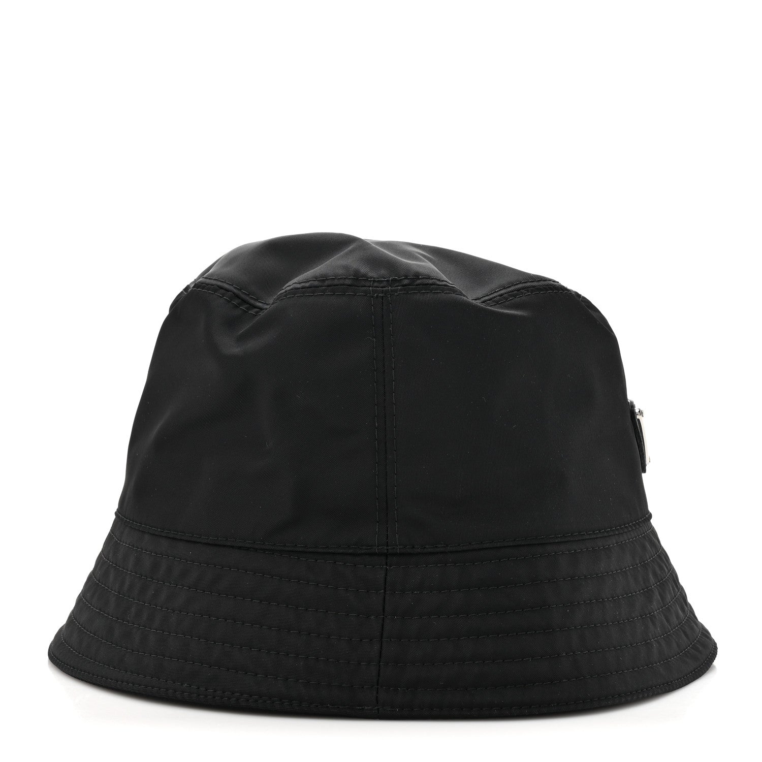 Prada Re-Nylon Metal Triangle Logo Mens Bucket Hat L Black 4 of 8