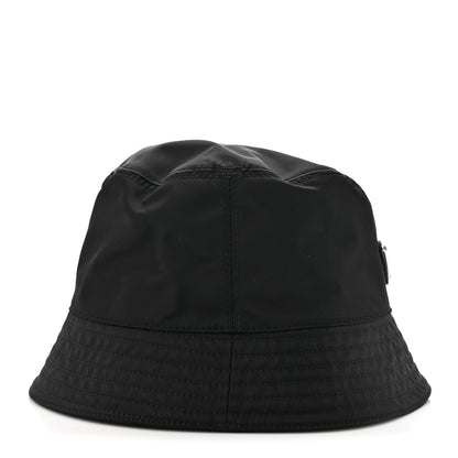 Prada Re-Nylon Metal Triangle Logo Mens Bucket Hat L Black 4 of 8