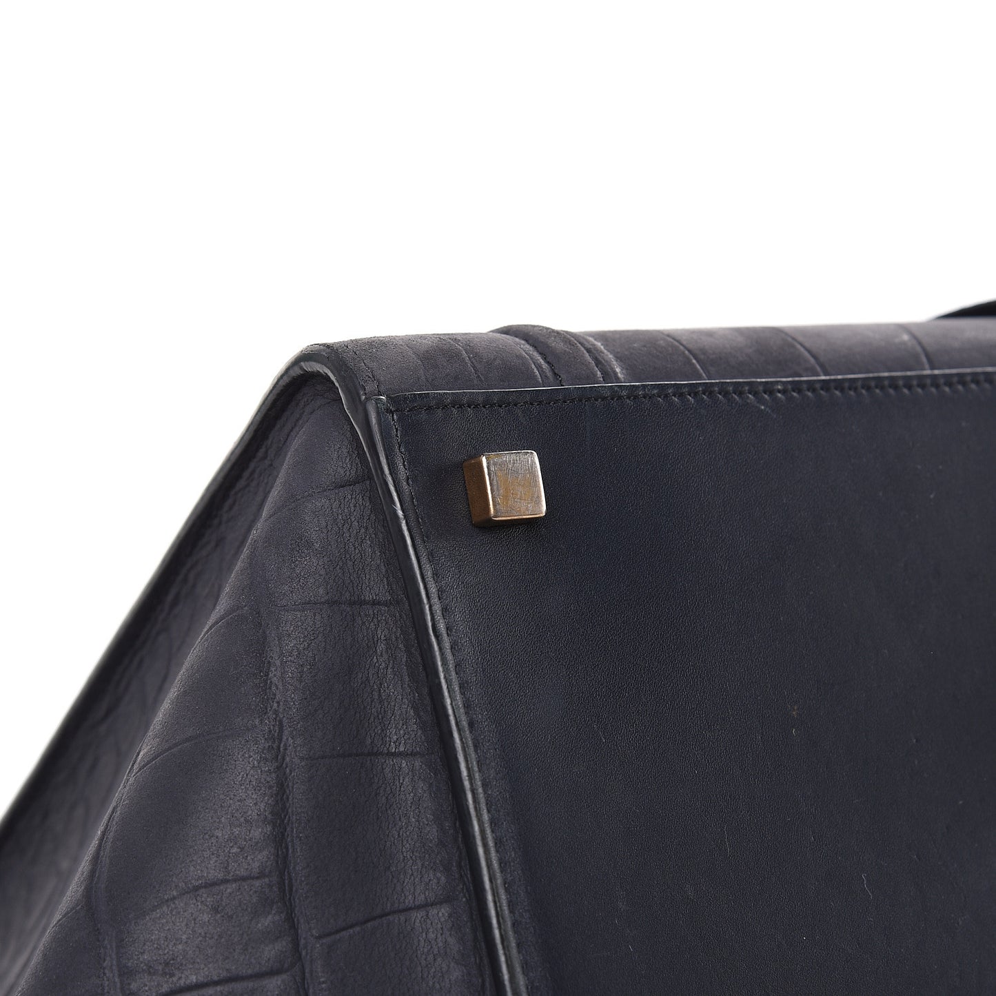 Crocodile Embossed Nubuck Medium Phantom Luggage Navy Blue
