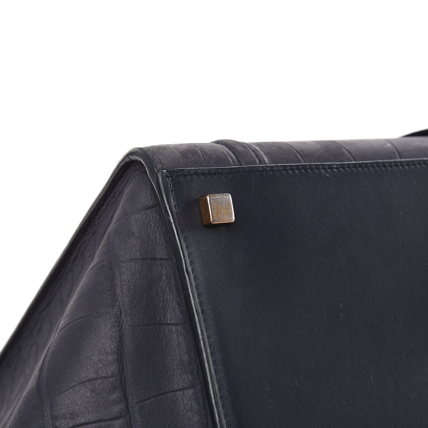 Celine Crocodile Embossed Nubuck Medium Phantom Luggage Navy Blue 6 of 18