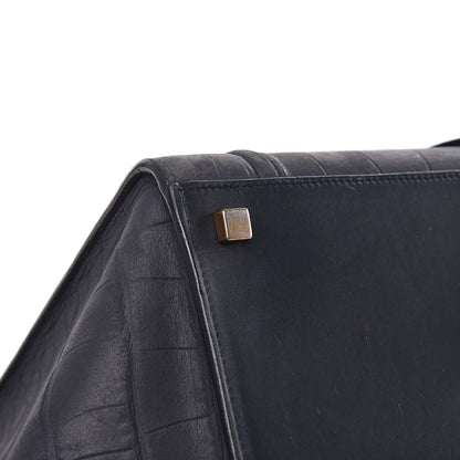 Celine Crocodile Embossed Nubuck Medium Phantom Luggage Navy Blue 6 of 18