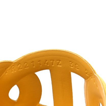 Hermes Suede Goatskin Extra Sandals 38 Jaune Sable 9 of 10