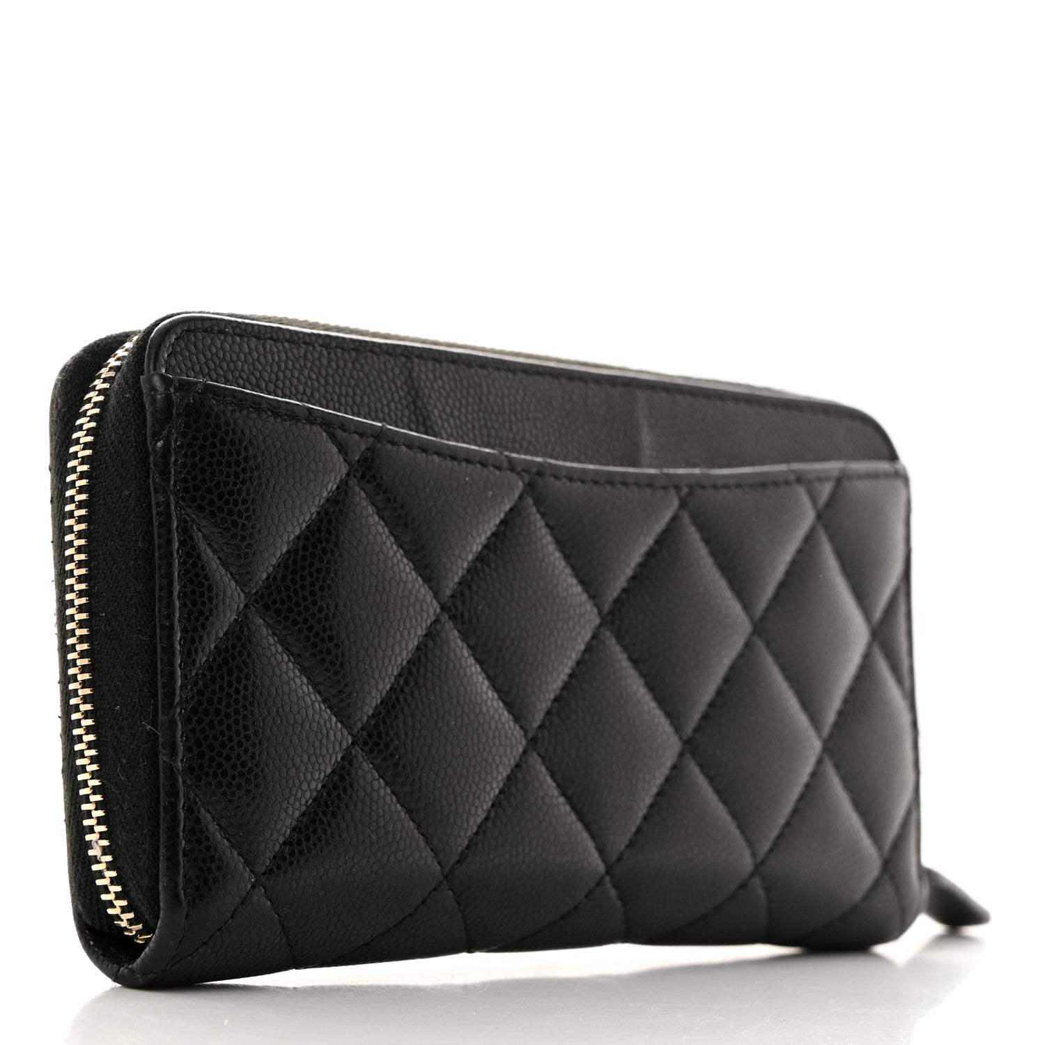 Chanel Caviar Quilted Medium Zip Around Wallet Black 3 of 12