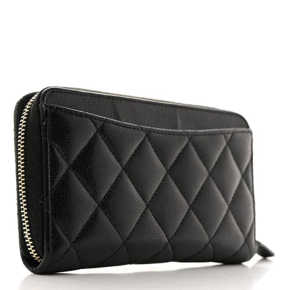 Chanel Caviar Quilted Medium Zip Around Wallet Black 3 of 12