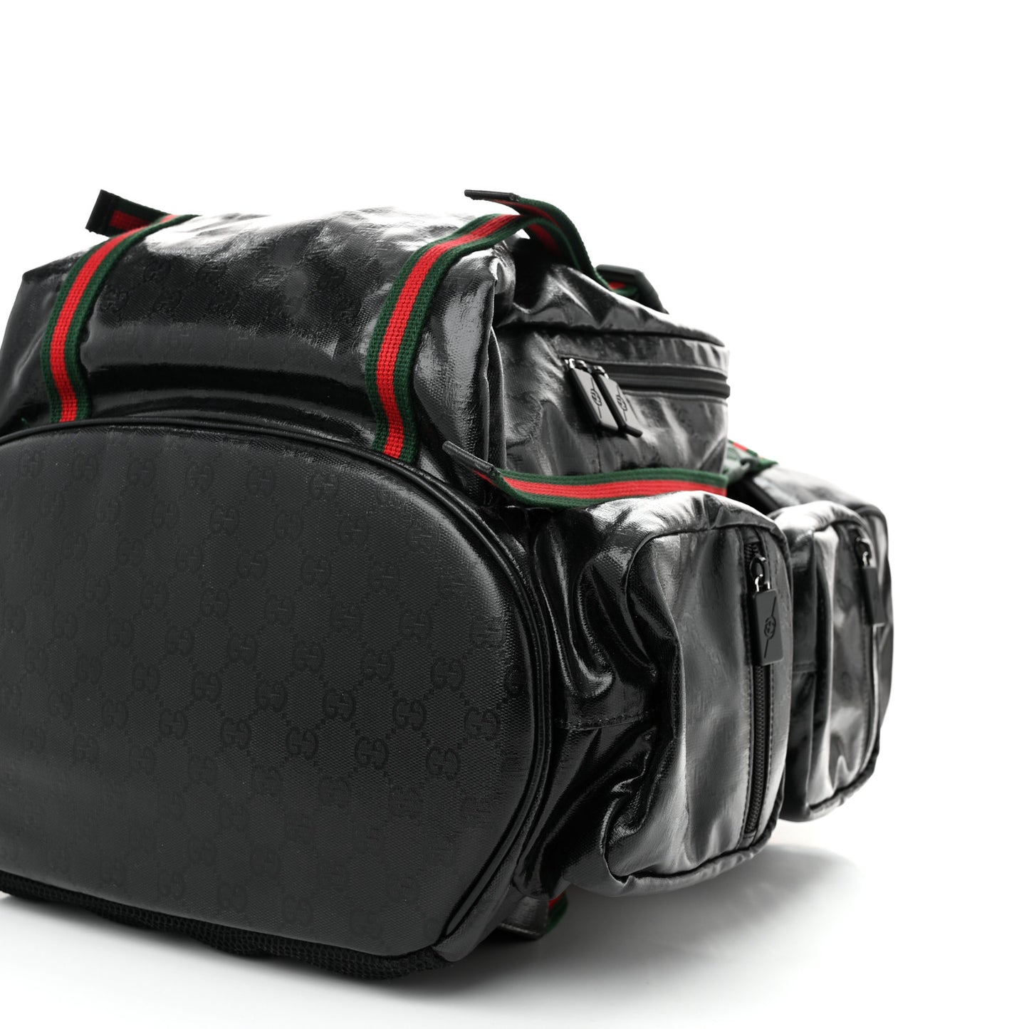 GG Crystal Monogram Web Backpack Black