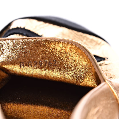 Chanel Laminated Lambskin Grosgrain CC Espadrilles 40 Gold Black 7 of 11