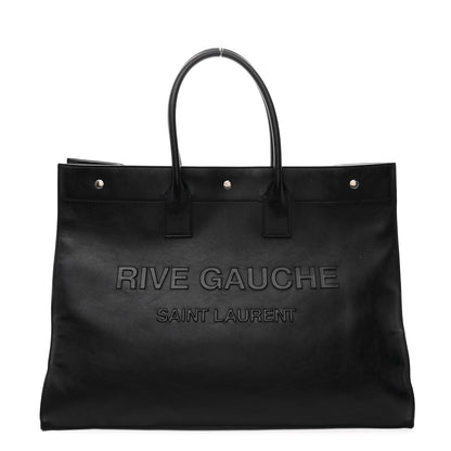 Saint Laurent Vitello Rive Gauche Large Tote Black 1 of 11