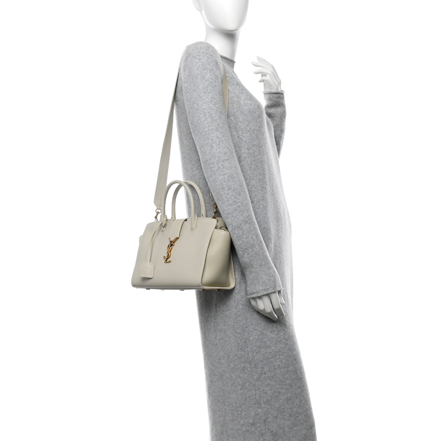 Calfskin Baby Monogram Downtown Cabas White