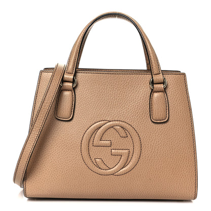 Gucci Dollar Calfskin Medium Soho Top Handle Satchel Camelia 1 of 11