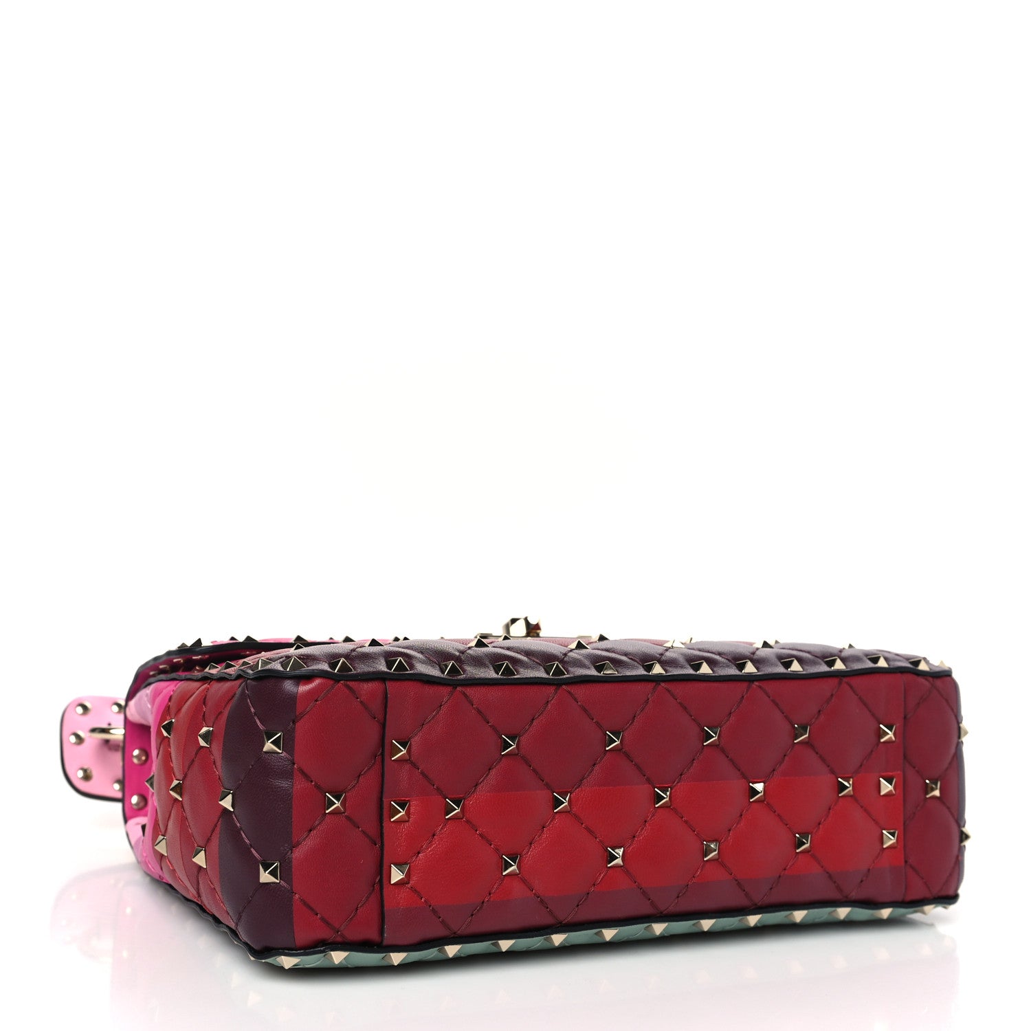 Valentino Garavani VALENTINO GARAVANI Lambskin Stripe Intarsia Medium Rockstud Spike Shoulder Bag Multicolor 4 of 8