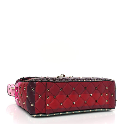 Valentino Garavani VALENTINO GARAVANI Lambskin Stripe Intarsia Medium Rockstud Spike Shoulder Bag Multicolor 4 of 8