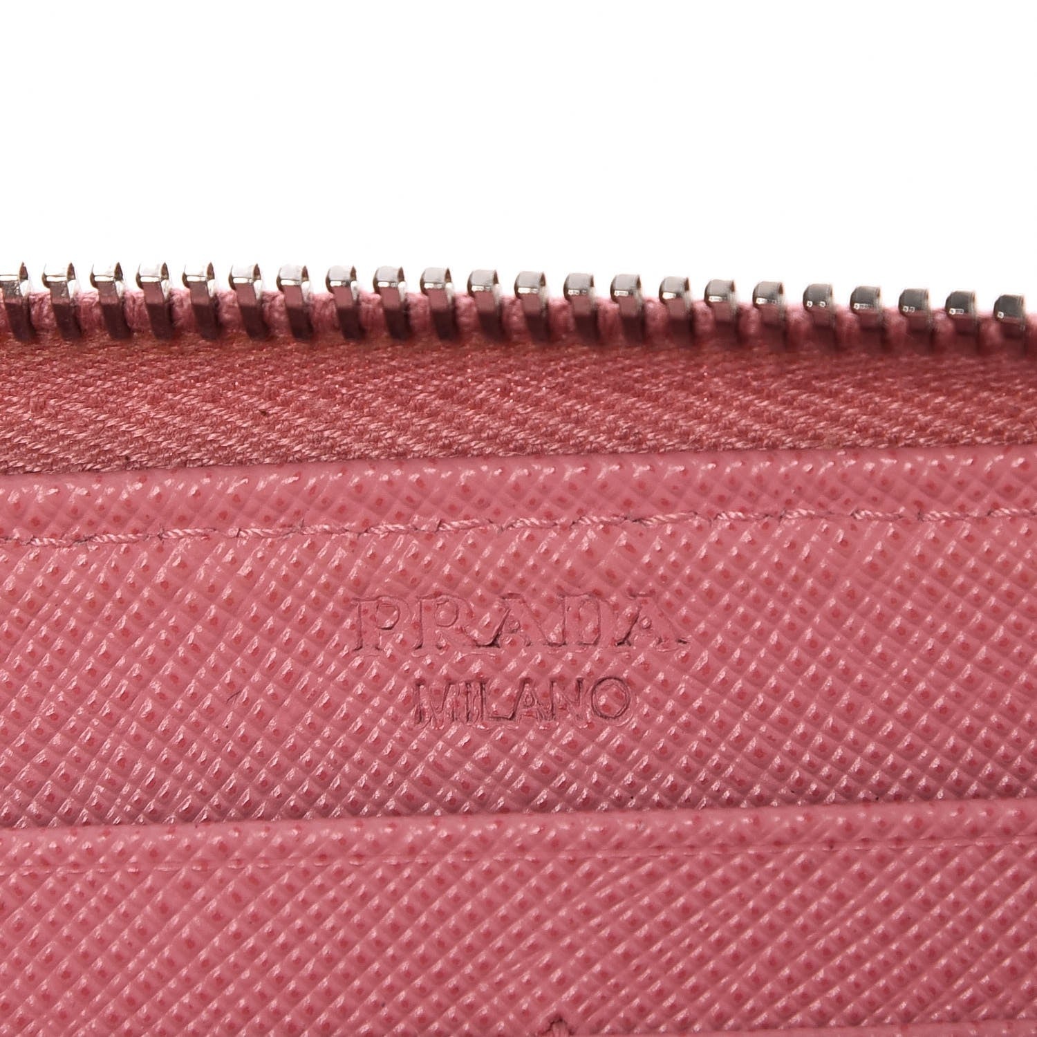 Prada Saffiano Metal Zip Around Wallet Petalo 6 of 8