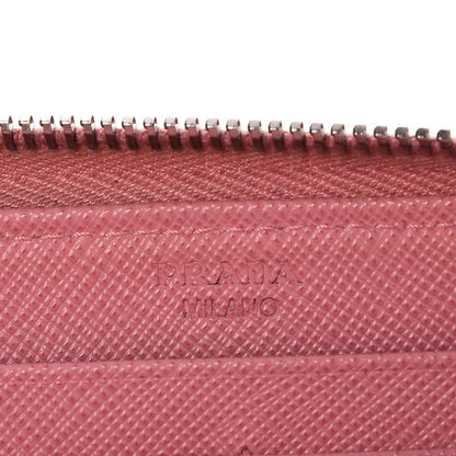 Prada Saffiano Metal Zip Around Wallet Petalo 6 of 8