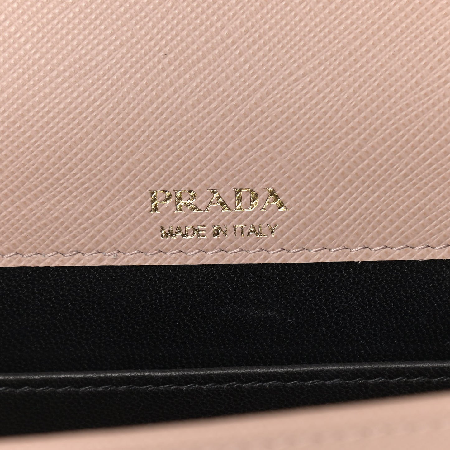 Saffiano Lux Metal Logo Mini Chain Flap Crossbody Bag Cipria