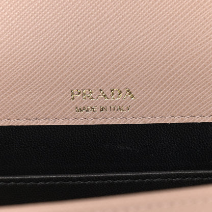 Prada Saffiano Lux Metal Logo Mini Chain Flap Crossbody Bag Cipria 6 of 8