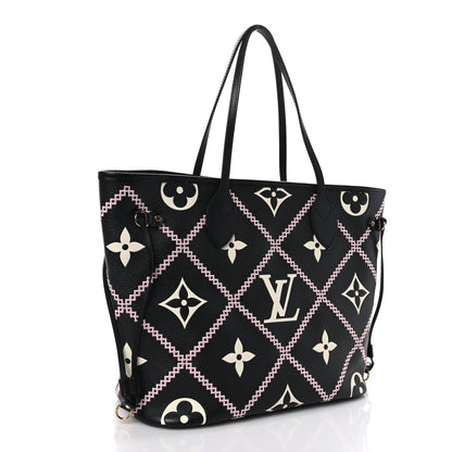 Louis Vuitton Empreinte Monogram Giant Broderies Neverfull MM Black 4 of 9