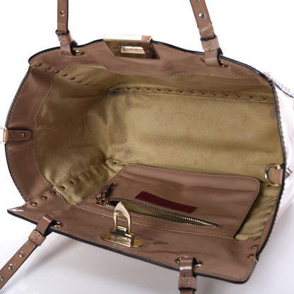Valentino Garavani Patent Small Rockstud Tote Poudre 5 of 13