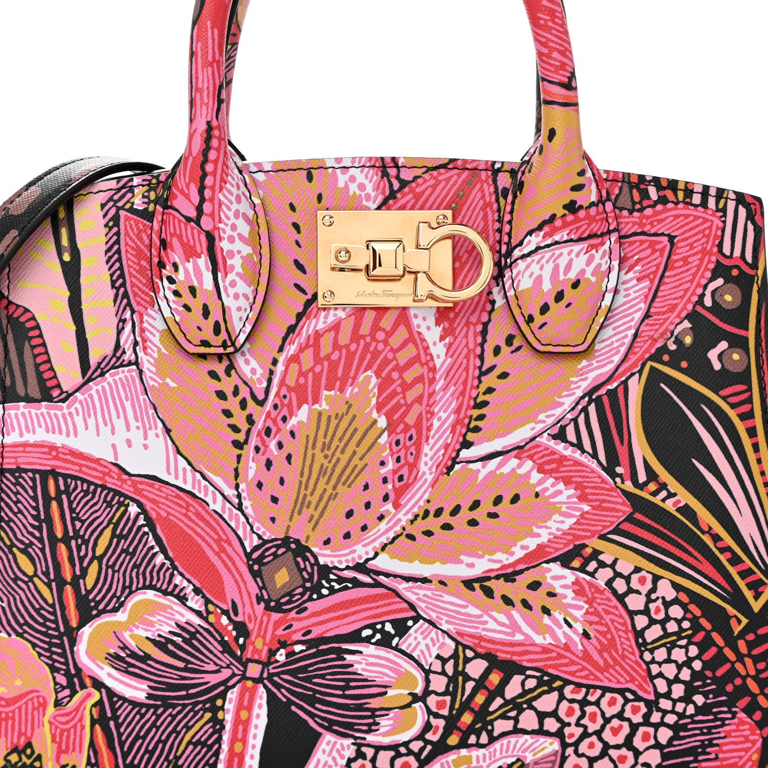 Salvatore Ferragamo Calfskin Batik Print Small The Studio Bag Multicolor 8 of 10