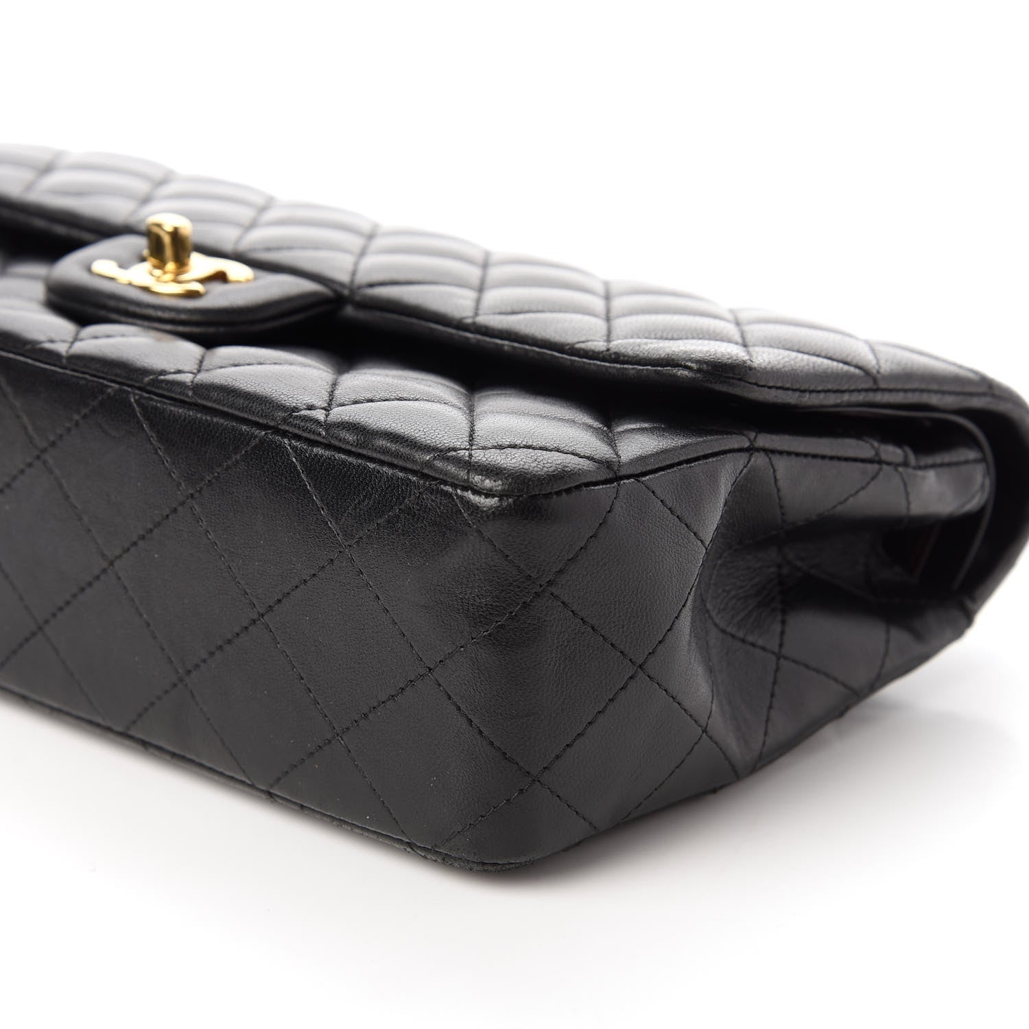 Chanel Lambskin Quilted Medium Double Flap Black 7 of 10