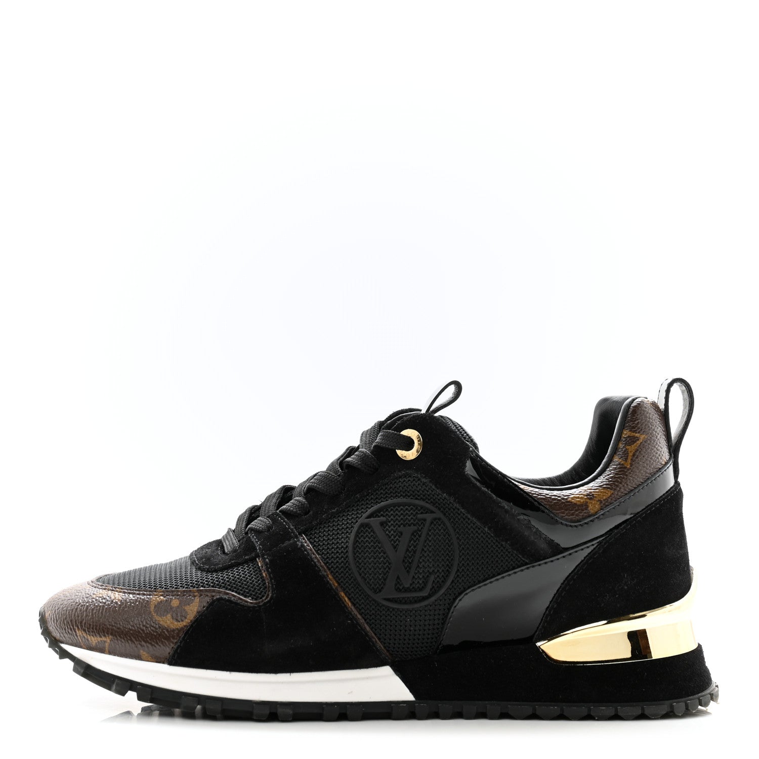 Louis Vuitton Suede Monogram Run Away Sneakers 38 Black 1 of 10