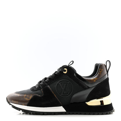 Louis Vuitton Suede Monogram Run Away Sneakers 38 Black 1 of 10