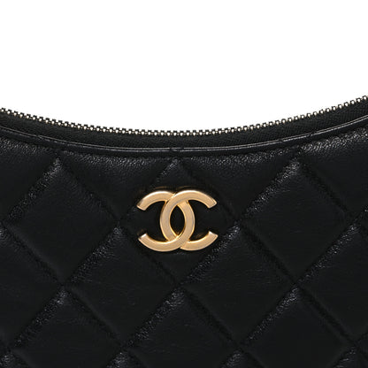 Chanel Shiny Crumpled Lambskin Quilted Trendy Chain Around Hobo Black 8 of 10
