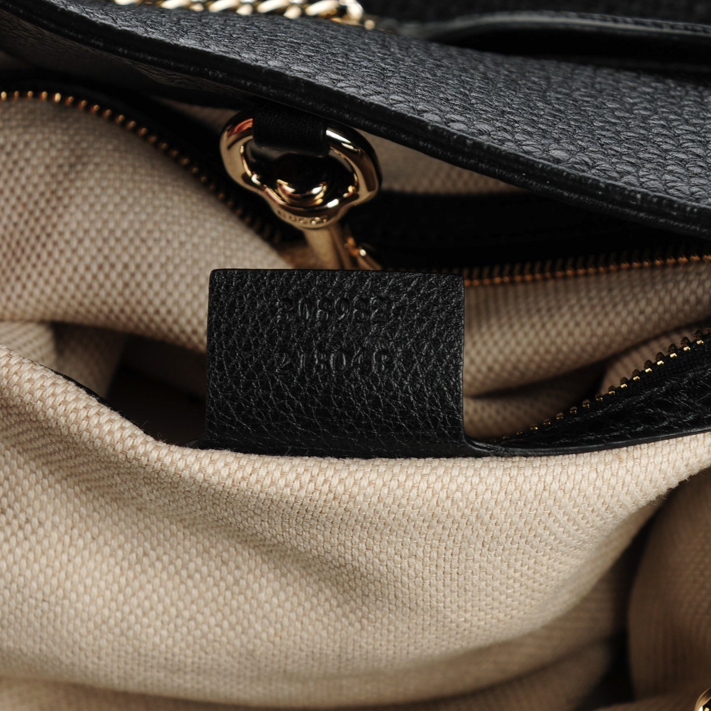 Pebbled Calfskin Medium Soho Chain Shoulder Bag Black