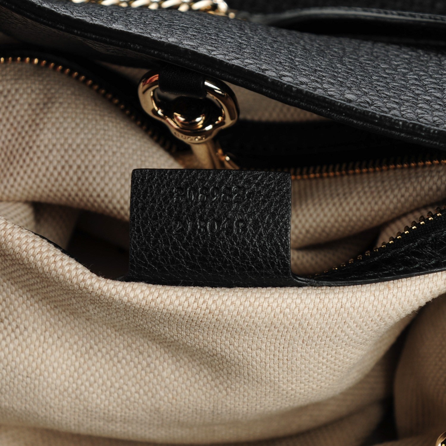 Gucci Pebbled Calfskin Medium Soho Chain Shoulder Bag Black 7 of 7