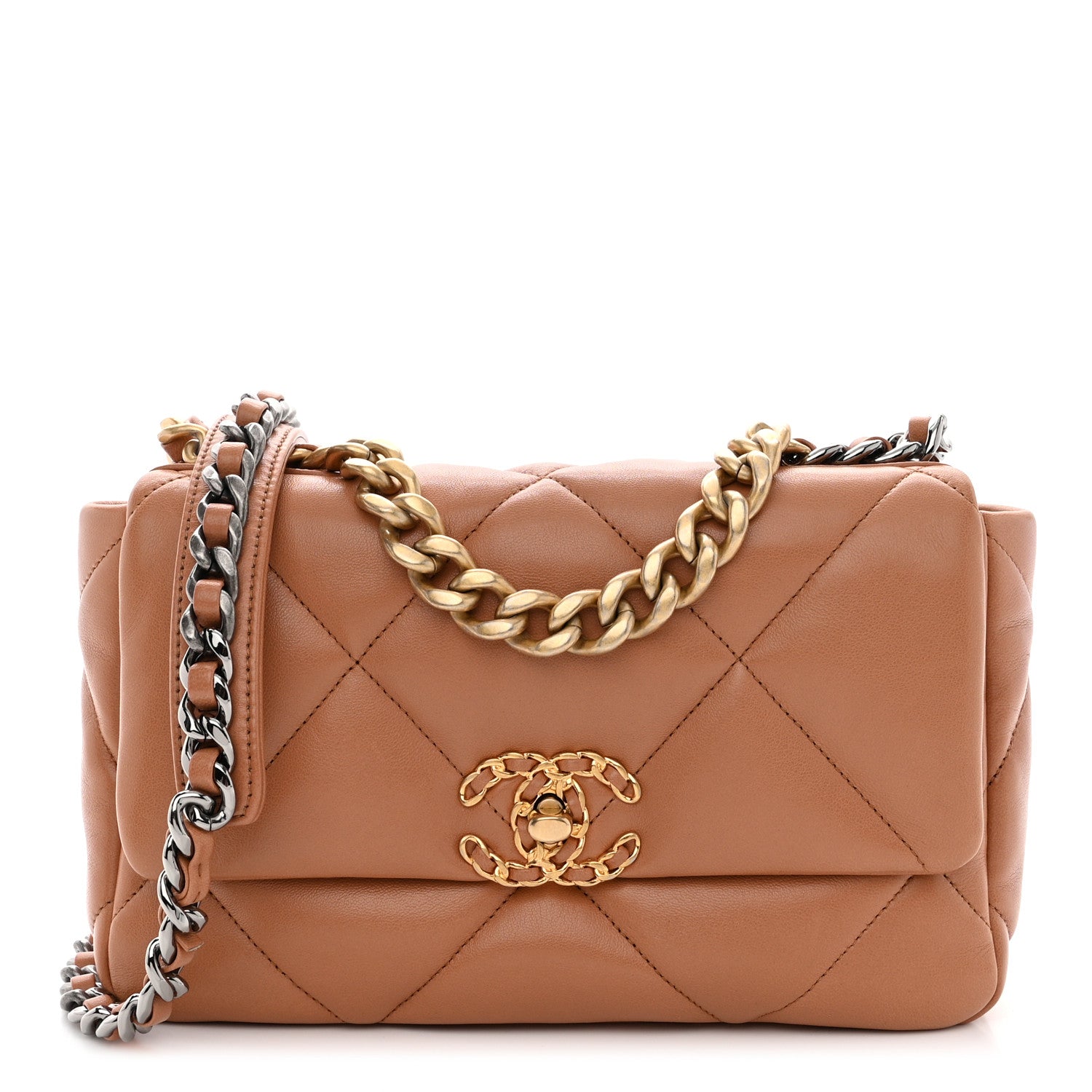Chanel Lambskin Quilted Medium Chanel 19 Flap Brown 1 of 10