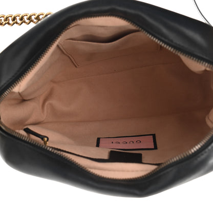 Gucci Calfskin Matelasse GucciGhost Medium GG Marmont Chain Shoulder Bag Black New Acquamarine 5 of 12