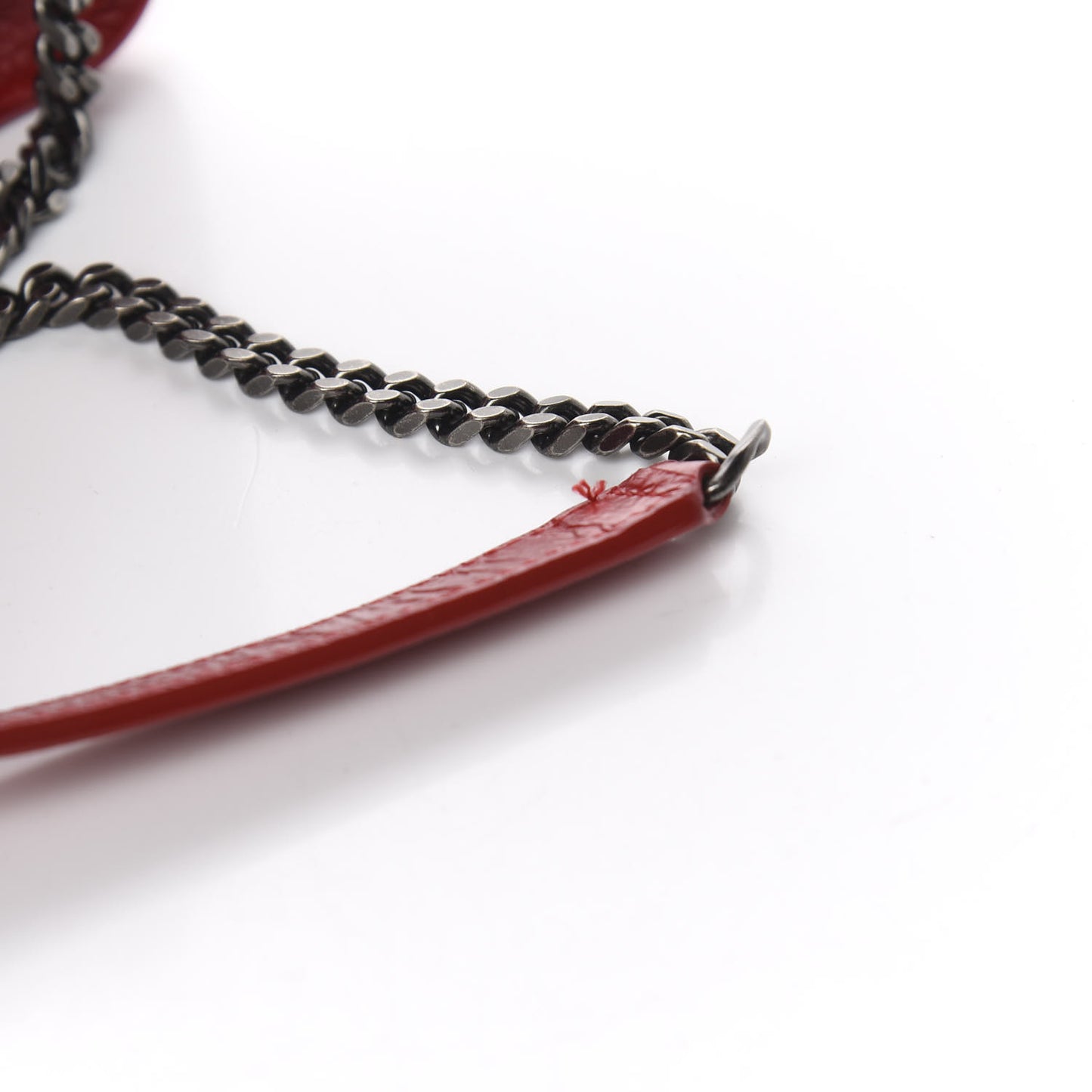 Crinkled Calfskin Matelasse Monogram Niki Chain Wallet Red