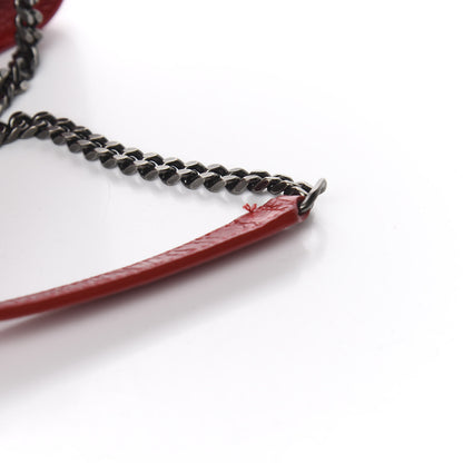 Saint Laurent Crinkled Calfskin Matelasse Monogram Niki Chain Wallet Red 9 of 10
