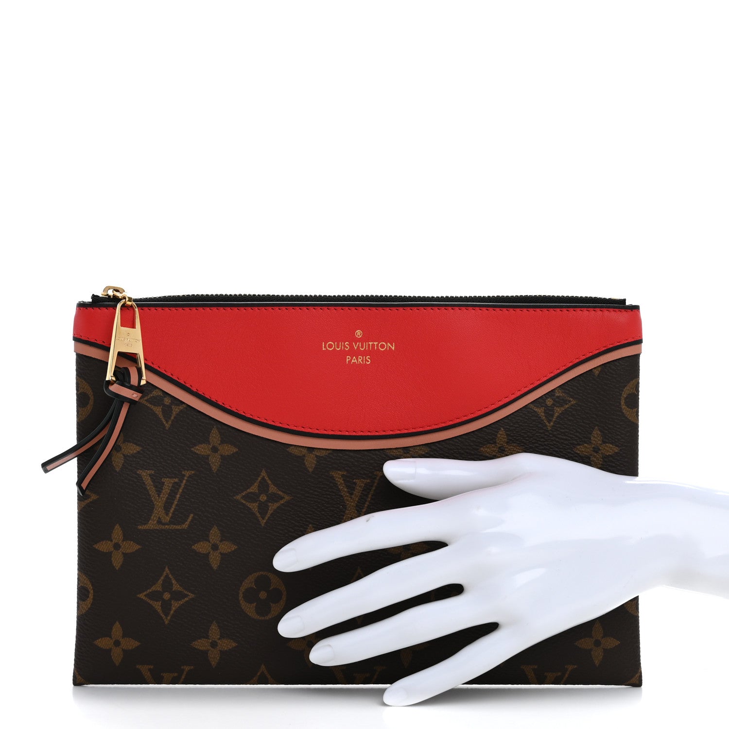 Louis Vuitton Monogram Tuileries Pochette Red 2 of 14