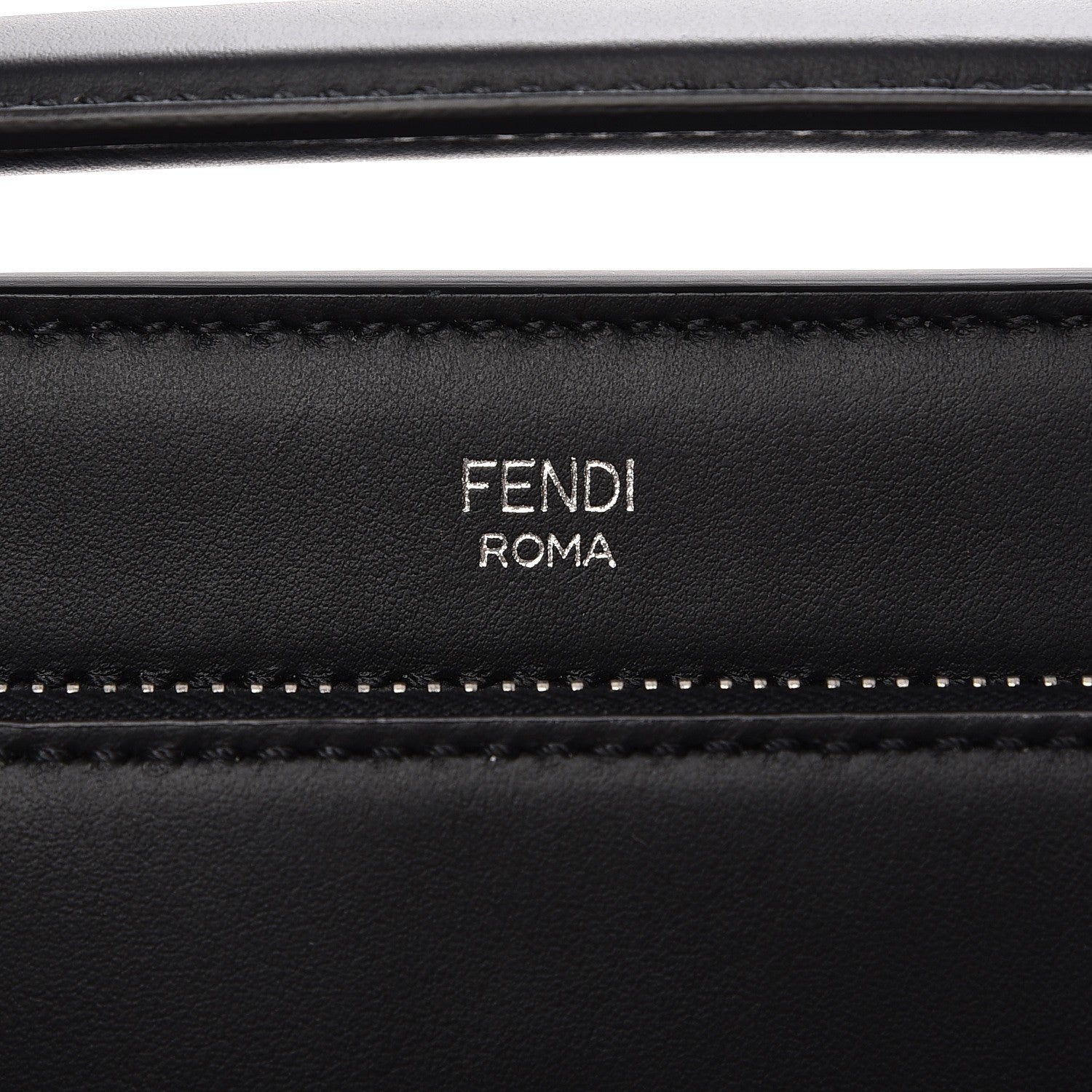Fendi Vitello Baltico Dolce Shiny Nappa Lace Up DotCom Satchel Black Blue 9 of 11