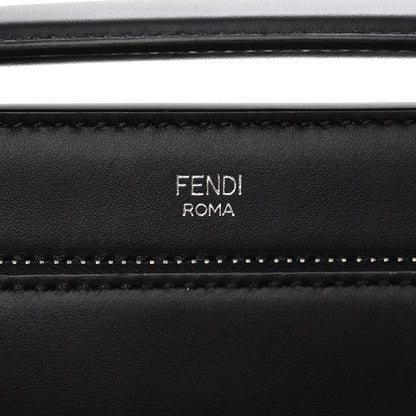 Fendi Vitello Baltico Dolce Shiny Nappa Lace Up DotCom Satchel Black Blue 9 of 11