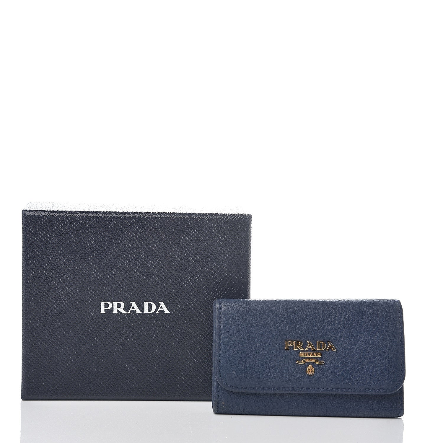 Prada Vitello Grain 6 Key Holder Inchiostro 6 of 6