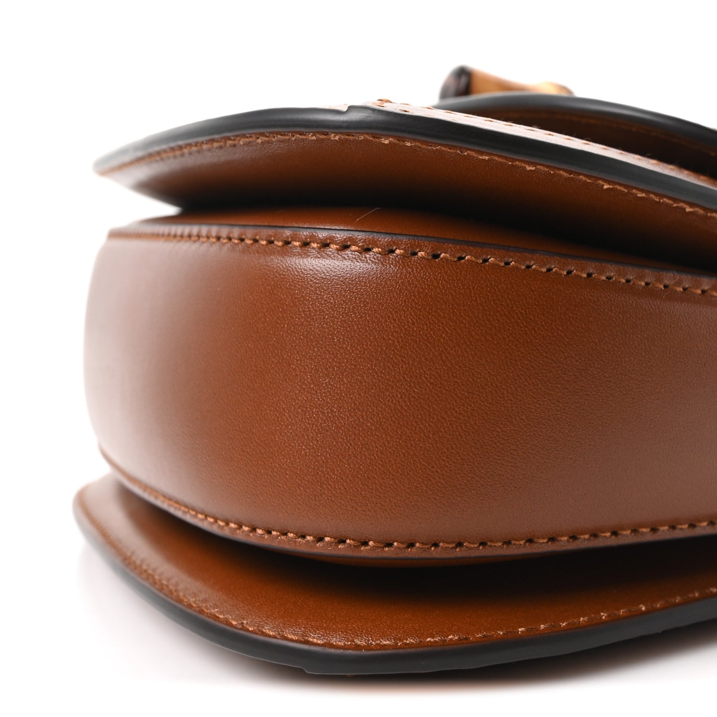 New Canvas Charisma Calfskin Crystal GG Monogram Small Bamboo 1947 Top Handle Bag Camel Ebony
