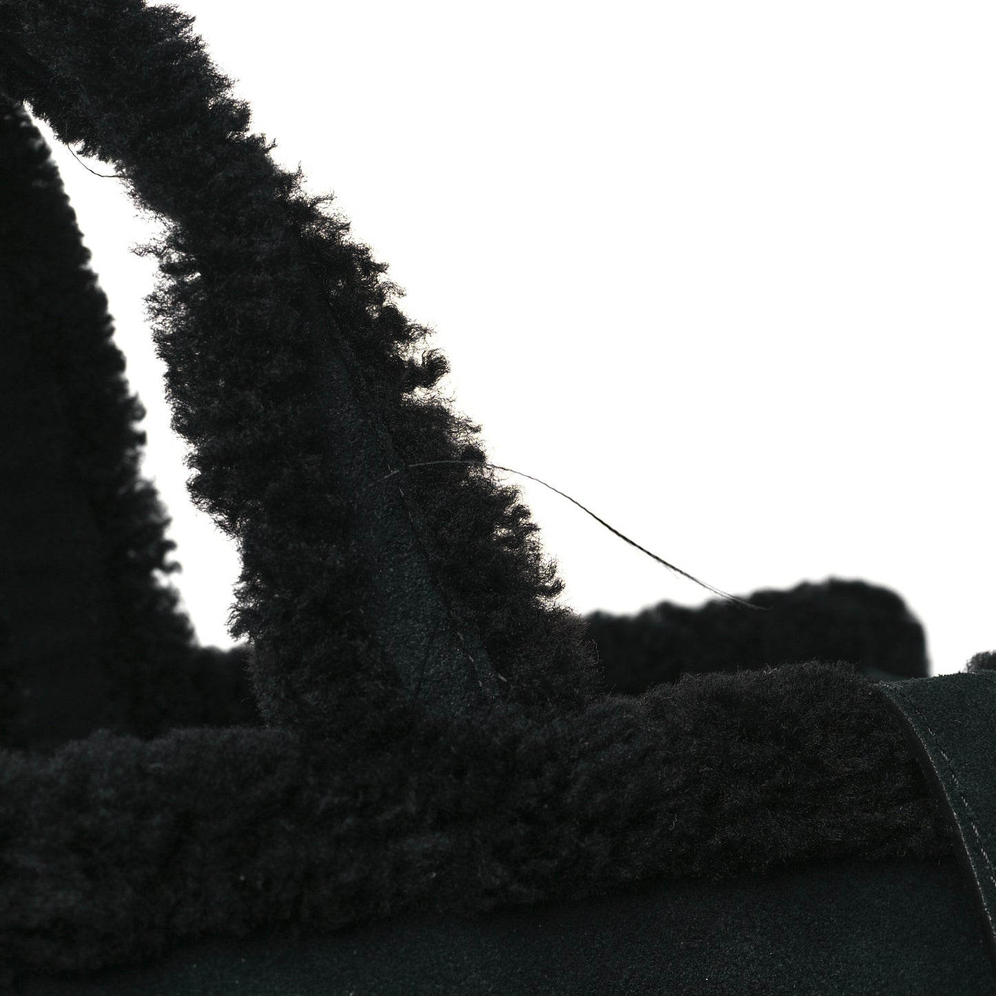 X UGG Suede Shearling Large Shopping Bag Black