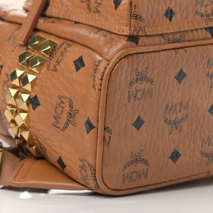 MCM Visetos Side Stud Mini Stark Backpack Cognac 10 of 14