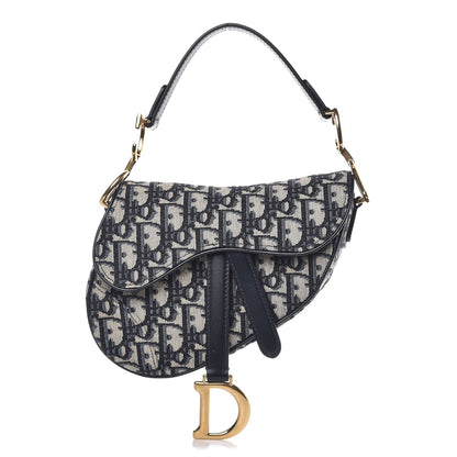 Christian Dior Oblique Mini Saddle Bag Blue 1 of 7