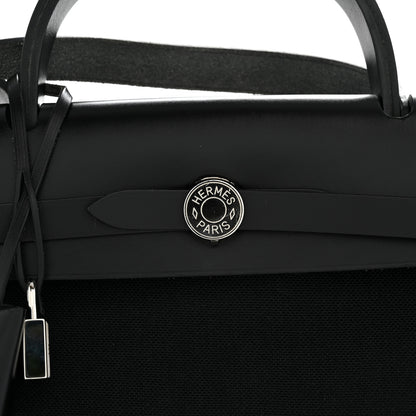 Hermes Military Toile Vache Hunter Herbag Zip PM 31 Black 13 of 15