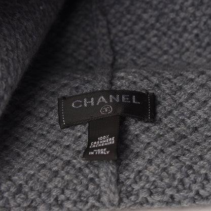 Chanel Cashmere CC Beanie Hat Grey 4 of 4