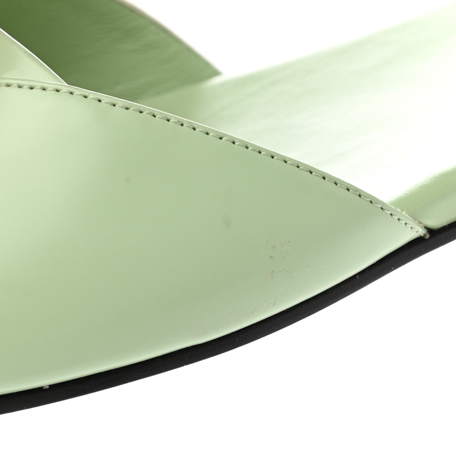 Prada Spazzolato Logo Triangle Cut Out Flat Slide Sandals 38.5 Acqua 8 of 10