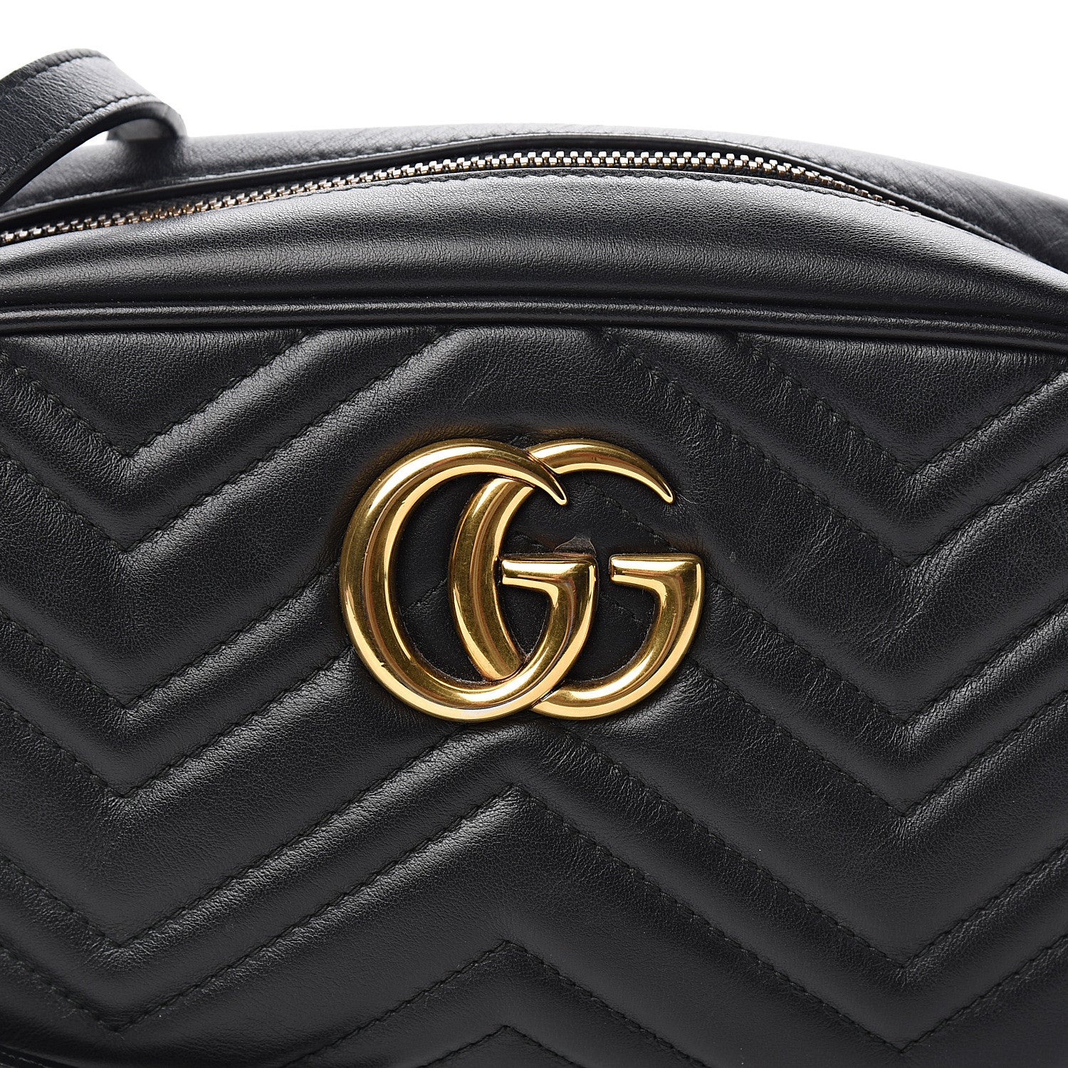 Gucci Calfskin Matelasse Small GG Marmont Chain Shoulder Bag Black 9 of 10