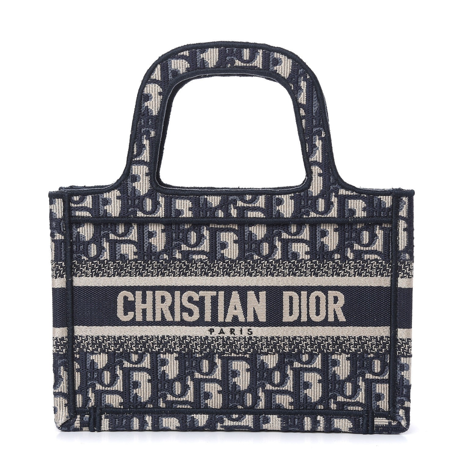 Christian Dior Oblique Mini Book Tote Blue Multicolor 1 of 10
