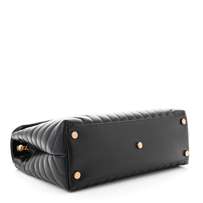 Saint Laurent Calfskin Y Quilted Monogram Large Loulou Chain Satchel Black 4 of 11