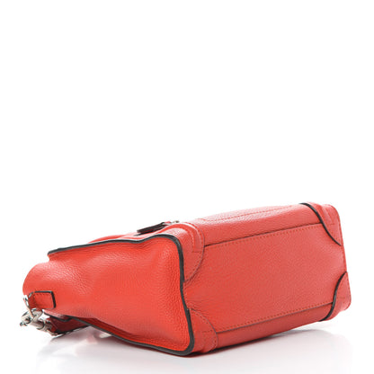 Celine Drummed Calfskin Nano Luggage Red 4 of 17