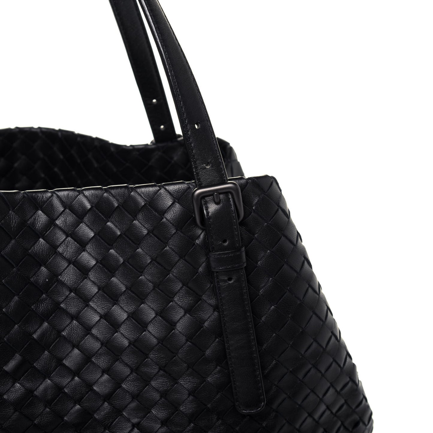 Nappa Intrecciato Medium Cesta Tote Black